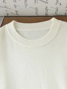 SHEIN Genkimix Kids 時尚休閒甜美櫻桃圖案女童套頭毛衣 - 米色 - 查看 4