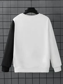 SHEIN Tween Boy Colorblock Casual Versatile Daily Long Sleeve Sweatshirt - Multicolor - View 2