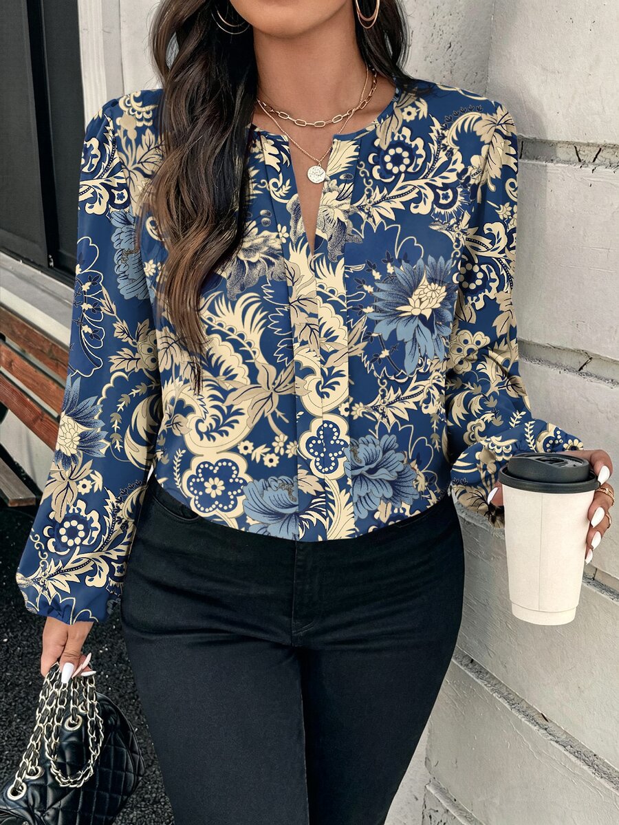 EMERY ROSE Plus Size Blouses - Multicolor - View 1