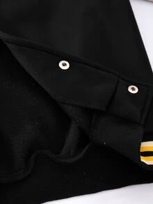 SHEIN 男童秋季拼色拼接保暖內裡棒球夾克，新款秋冬兒童NY字母刺繡貼布夾克，復古美式棒球風加厚上衣，小男孩街頭休閒立領，街頭嘻哈學院風 - 藍色 - 查看 6