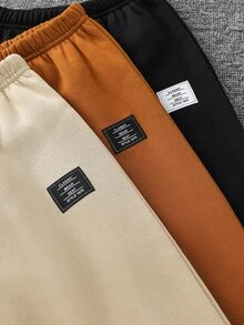 SHEIN 小男孩休閒舒適百搭圓領衛衣與長褲套裝 - 彩色 - 查看 5