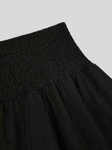 Sweetra Plus Size Lolita Elegant Gothic Dark Lolita High Waist Double-Breasted Lolita Puff Multi-Layer Cake Skirt Fall - Black - View 3