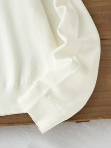 SHEIN Genkimix Kids 時尚休閒甜美櫻桃圖案女童套頭毛衣 - 米色 - 查看 8