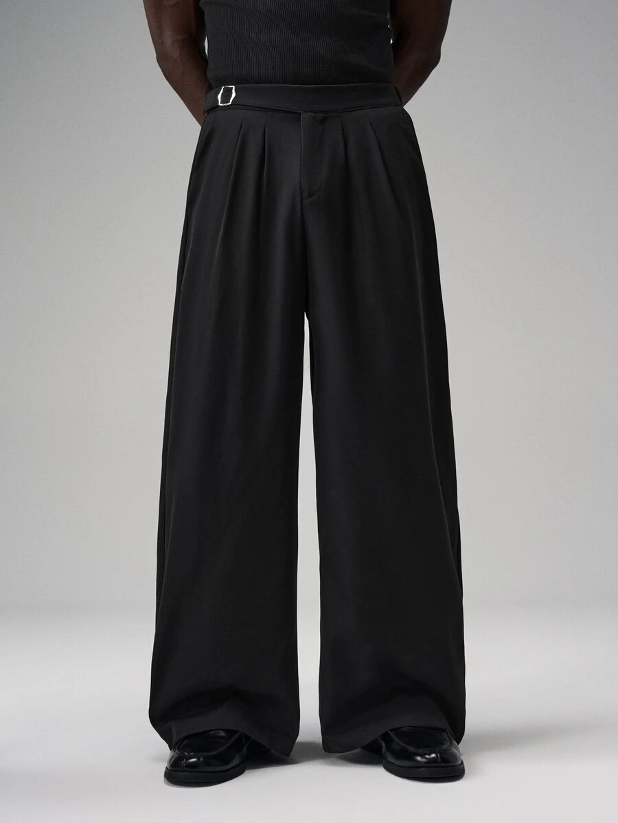 STYNVO Men's Fashion Versatile Commute Solid Color Pants - Black - View 1