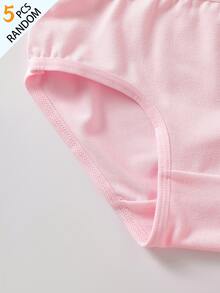 SHEIN 5件組隨機混色糖果色極簡時尚女孩三角內褲，柔軟舒適 - 彩色 - 查看 8