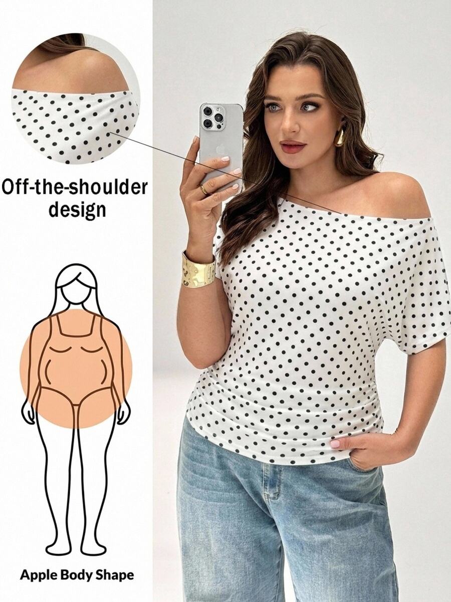 Shapeblank Plus Size T-Shirts - Multicolor - View 1