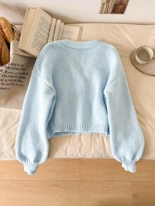 Story & Sage Women's 3D Lemon Decor Casual Versatile Daily Wear Cardigan - Multicolor - View 2