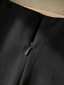 Franclia New Women's Versatile Colorblock Skirt - Black - View 3