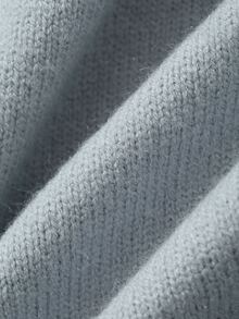 Dazy Plus Solid Color Casual Versatile Korean Style Commuter Blue Cardigan Sweater - Dusty Blue - View 11