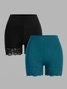 SHEIN Essnce Plus Size Shorts - Multicolor - View 1