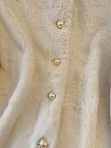 GlowEve CURVE Plus Size Women's New Autumn/Winter Elegant Single-Breasted Plush Jacket - Apricot - View 3