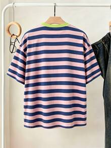 Resyla Plus Size Colorblock Loose Fit Crew Neck T-Shirt - Multicolor - View 2