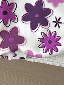 Tween Girl Floral Print Kids Thermal Lined Hooded Autumn Sweatshirt - Multicolor - View 4