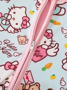 HELLO KITTY AND FRIENDS | SHEIN 新生兒嬰兒睡衣卡通滿版印花長袖連身衣 1件套居家休閒服 - 淺藍色 - 查看 6