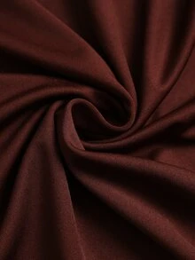 Sweetra Women's Elegant High-End Charming Fashion & Metal Buckle Design & Same Color Comfortable Milk Silk Red-Brown 2 Pieces Set - Brown - View 8