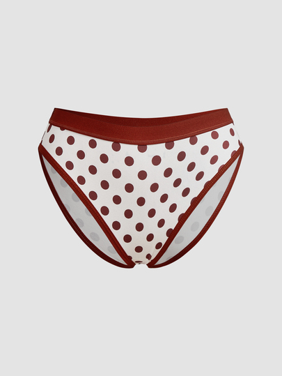 Chillnights Women's Polka Dot Print Elastic Waist Triangle Panties