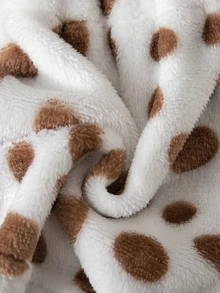 SHEIN Jaket Bulu Imitasi Motif Polkadot Lucu untuk Bayi Perempuan dengan Pita Besar - MultiWarna - View 6