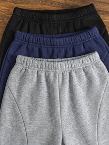 SHEIN 兒童 3 件組 小男孩休閒可愛日常舒適經典黑白灰寬鬆直筒運動衫 - 彩色 - 查看 4