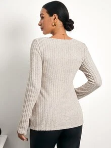 MaterniWear Maternity Casual Wrap Nursing Top For Autumn - Khaki - View 2