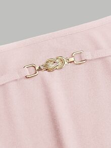 Sweetra New Backless Top And High-Waisted Straight Leg Pants 2 Pieces Set, Suitable For Commuting And Streetwear - Pink - View 5