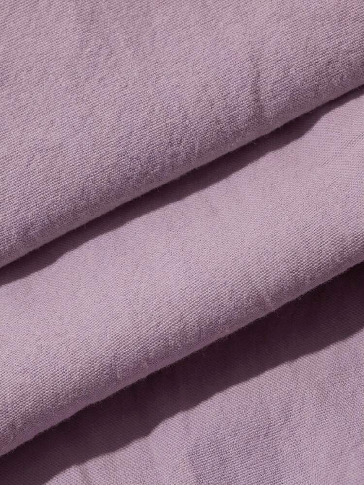 DAZY Solid Wrap Knot Side Shirt Fall - Purple - View 9
