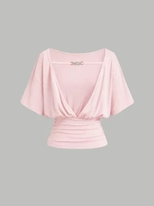Sweetra New Backless Top And High-Waisted Straight Leg Pants 2 Pieces Set, Suitable For Commuting And Streetwear - Pink - View 6