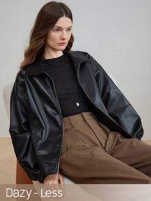 Dazy-Less Women's Autumn Fashion Versatile Regular Jacket Business Casual Woman - Black - View 1
