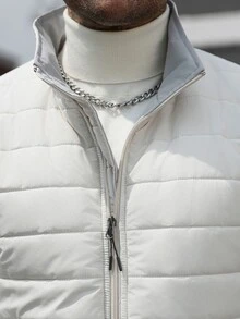 Manfinity CasualCool Men's Winter Outdoor White Coat, Puffer - Beige - View 6