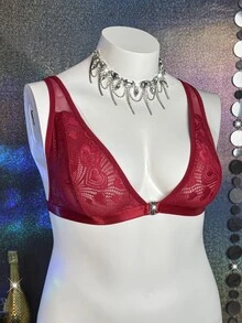 MidnightGlam 1pc Plus Size Wireless Bra - Burgundy - View 3