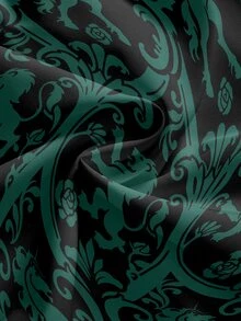 ROMWE Goth 女款全印花百褶休閒派對細肩帶洋裝 - 黑色 - 查看 4