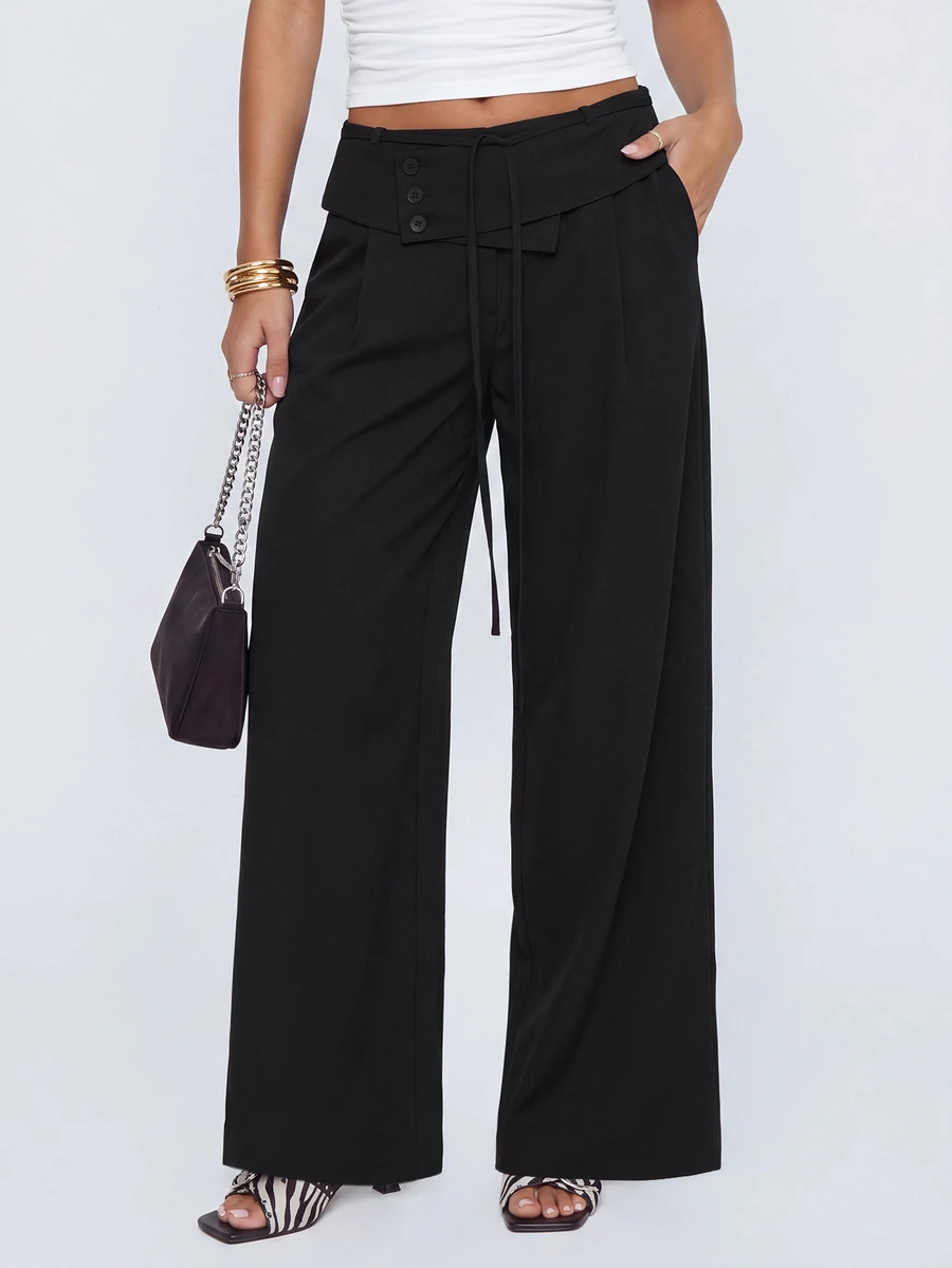Avantive Women's Fashion Versatile Commuter Suit Pants - Black - View 1