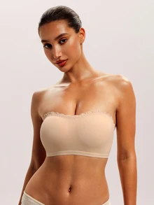 Barelissa 4件組女款內衣文胸套裝，背扣式、直肩帶、可拆式胸墊 - 杏色 - 查看 6