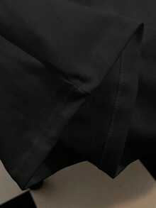 Resyla Kaos Bertema Halloween dengan Motif Busa Hitam, Kaos Lengan Pendek Bermotif Busa - Hitam - View 3