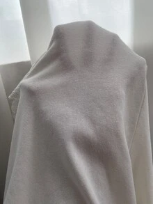 Easowa 圓領荷葉邊下擺套頭運動衫，可追溯棉質面料，休閒寬鬆優雅通勤老錢風，秋冬女款運動衫 - 白色 - 查看 8