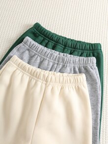 SHEIN 小男孩英文字母印花圓領長袖套頭運動衫與鬆緊腰長褲6件套 - 彩色 - 查看 4