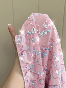 GalTyme 大尺碼時尚派對亮片魚尾裙 - 淺粉色 - 查看 5