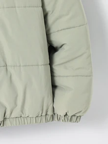 SHEIN 青少年男孩拼色連帽拉鍊休閒百搭冬季加厚棉外套 - 彩色 - 查看 3