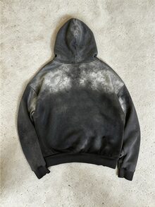 Manfinity Dauomo 男士休閒櫻花印花連帽衛衣，秋季 - 深灰色 - 查看 2