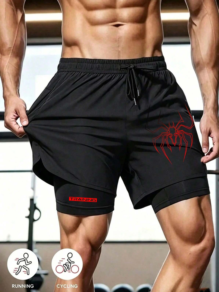 Gym Rark Men's Spider Print Sports Shorts - Black - View 1