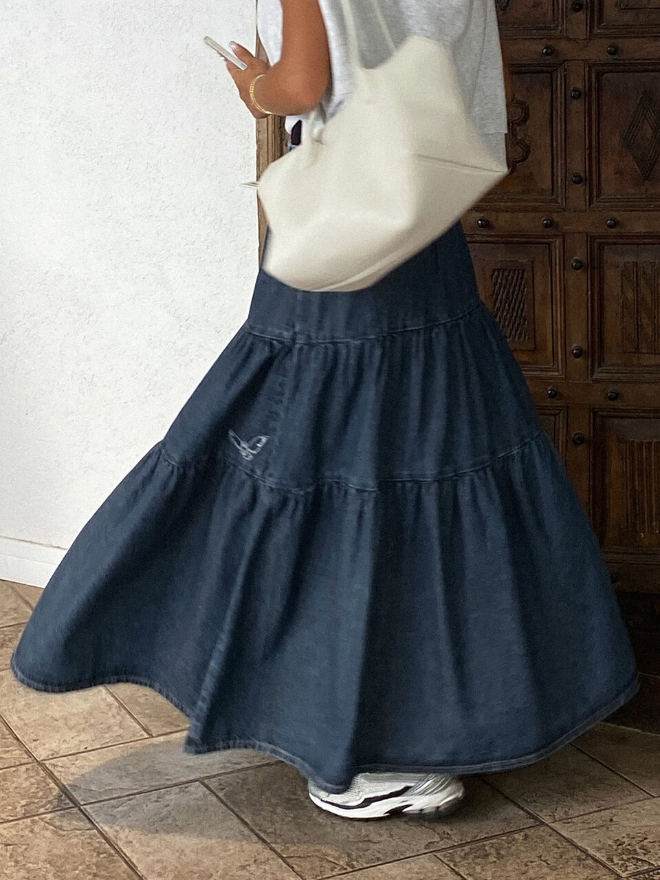 Women's Pleated Casual Versatile Daily Denim Skirt