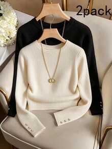 SHEIN Franclia Festival Party Wedding Graduation Casual Business Country Basic Renaissance Traditional Black And Apricot-Colored T-Shirt - Multicolor - View 1