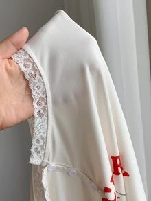 Comfortcana 女款櫻桃印花上衣與長褲兩件套 - 酒紅色 - 查看 8