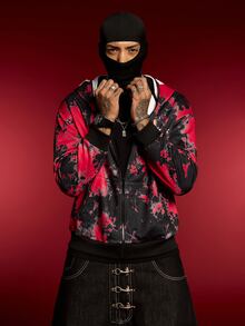 WB Horror X SHEIN Men's Letter Print Colorblock Long Sleeve Hoodie - Black - View 6
