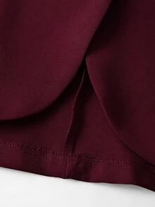 Plivvot 女款鈕扣式七分袖休閒居家與戶外西裝外套 - 酒紅色 - 查看 6