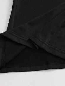 SHEIN 女款黑白波點簡約寬鬆修身喇叭腿緊身褲 百搭休閒長褲 春夏秋校園穿搭 普拉提上學褲 - 黑與白 - 查看 6