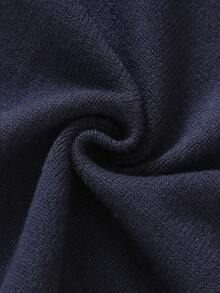 SHEIN Young Boy Casual Minimalist Fashion Warm Comfortable Classic Collegiate, Bear Pattern, Cute Style, Sweater Suitable For Autumn/Winter - Navy Blue - View 6