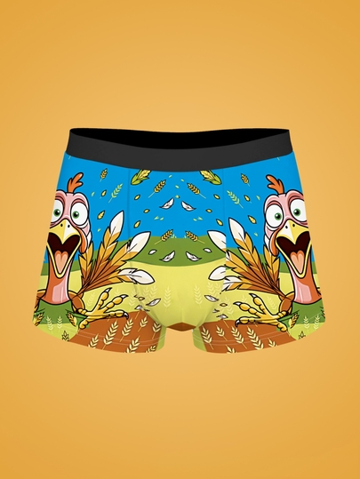 Notgurli Men's Fashionable Printed Boxer Briefs, 1pc