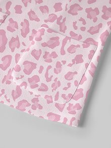 TaskEZ Scrub Uniform Set, Vintage Pink Leopard Print Pattern, Suitable For Pet Hospital, Work Commute - Multicolor - View 8