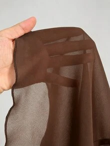 Sunspun Plus Size Spring/Summer Sheer Top & Slim Fit Drawstring Camisole Dress 2 Pieces Set - Coffee Brown - View 8