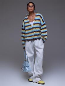 MUSERA Multicolour Knit Long Sleeve Cardigan Winter Autumn Everyday Casual Going Out Cool Weekdaze - Multicolor - View 2